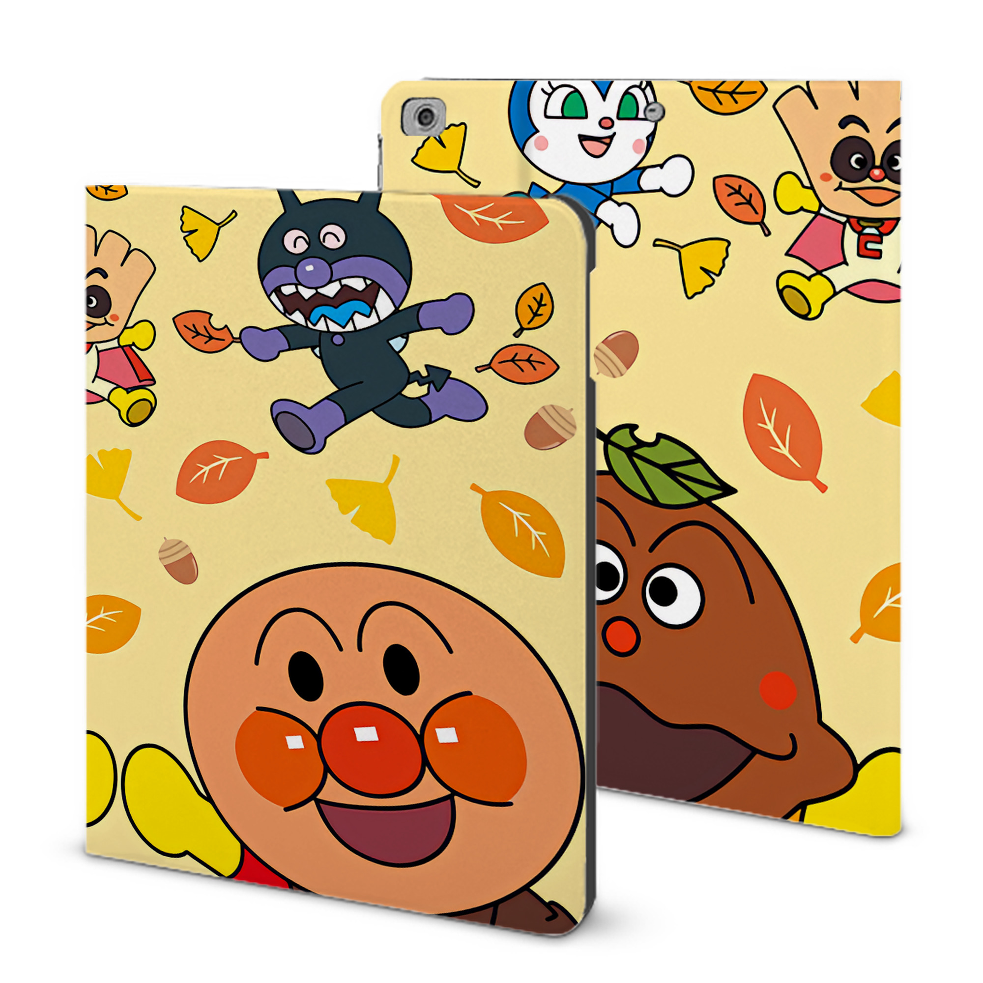 （画像用） アンパンマン Anpanman IPad ケース ブック型 PUレザー TPU 耐衝撃 軽量 薄型 ペン収納なし 全面保護 IPad 各モデル対応